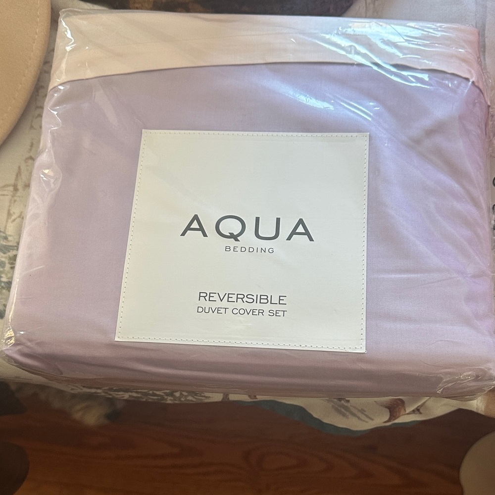 Aqua Bedding Reversible Duvet Cover Set - Soft Purple